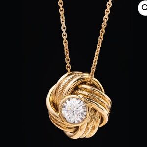 Stauer Moissanite Love Knot Necklace